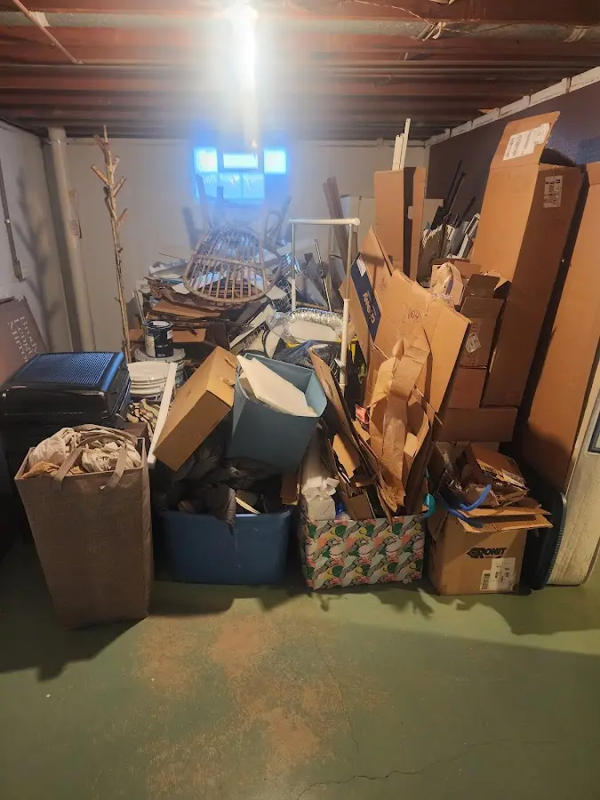 Roll-off dumpster container at job site for 4 Yard Dumpster Rental in Beaver